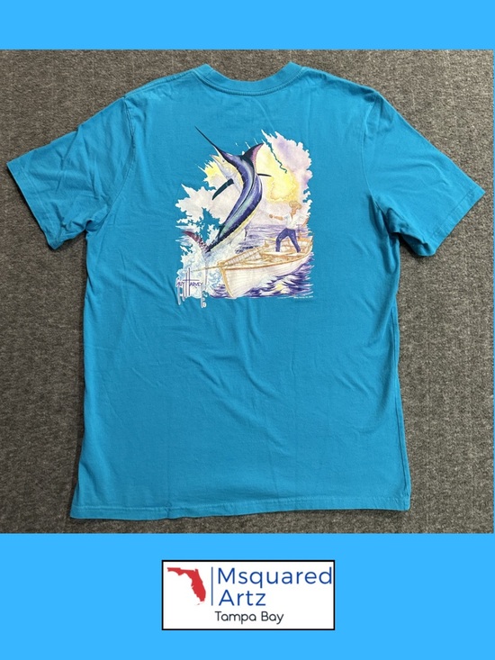 Guy Harvey Other - Guy Harvey Marlin Fishing Tshirt Mens Large Blue Graphic Short Sleeve Cotton Tee